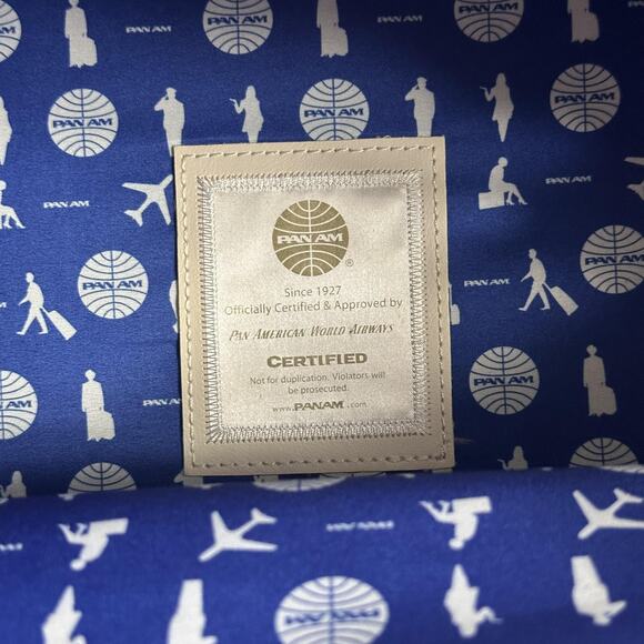 Vintage Pan Am Explorer Bag Blue Top Handle Travel Bag Limited Edition Leather - Picture 15 of 15